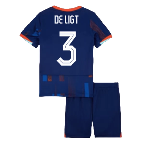 Niederlande De Ligt 3 Barn Borte Draktsett 2024 Fotballdrakter