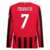 AC Milan Morata 7 Hjemmedrakt 2024 25 Fotballdrakter Langermet