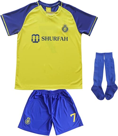 Al Nassr FC Ronaldo 7 Barn Hjemme Draktsett 2022 2023