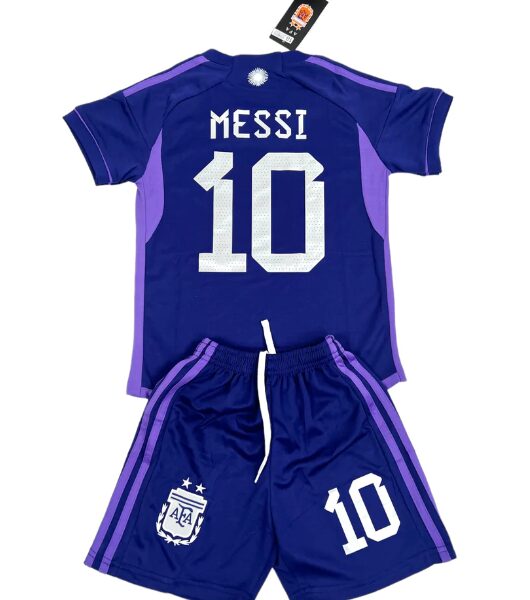 Argentina Messi 10 Barn Borte Draktsett 2022 2023 Fotballdrakter