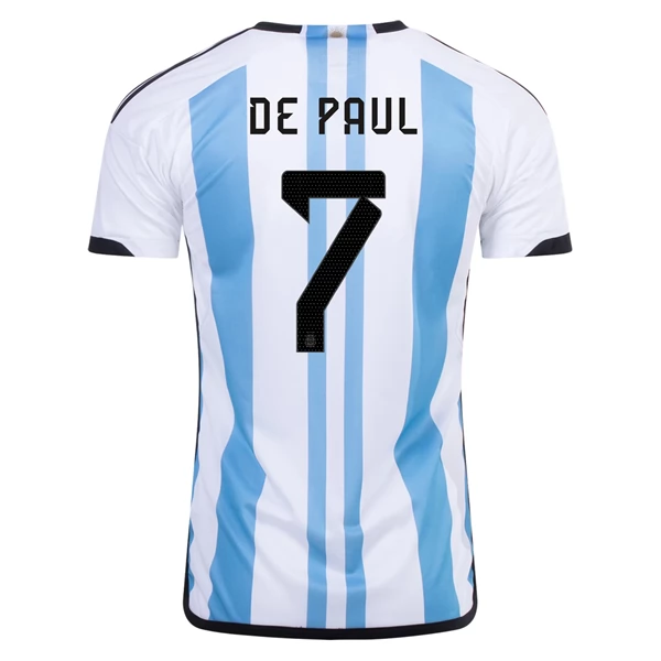 Argentinien De Rodrigo De Paul 7 Hjemmedrakt 2022 Fotballdrakter