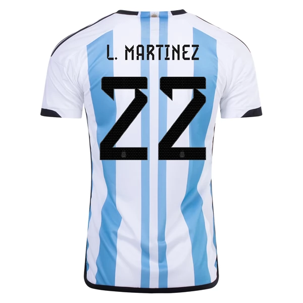 Argentinien L. Martinez 22 Hjemmedrakt 2022 Fotballdrakter