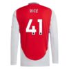 Arsenal Rice 41 Hjemmedrakt 2024 25 Fotballdrakter Langermet