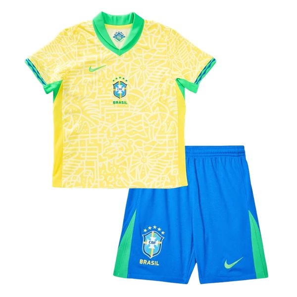 Brasil Barn Hjemme Draktsett 2024 Fotballdrakter