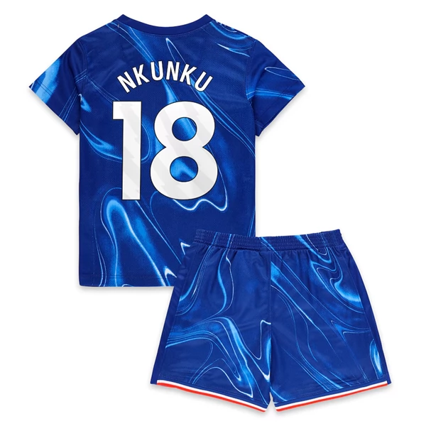 Chelsea Nkunku 18 Barn Hjemme Draktsett 2024-25 Fotballdrakter