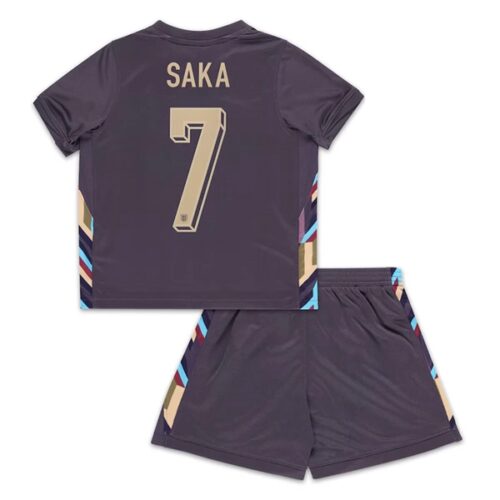 England Saka 7 Barn Borte Draktsett 2024 Fotballdrakter