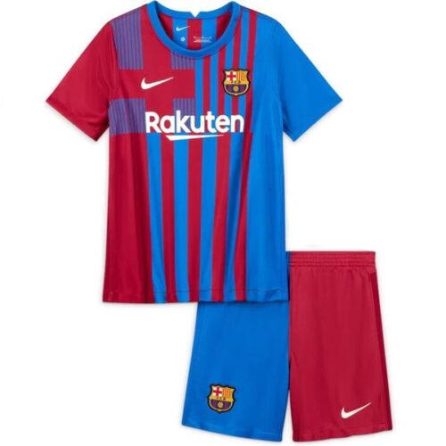 FC Barcelona Barn Hjemme Draktsett 2021 22 Fotballdrakter