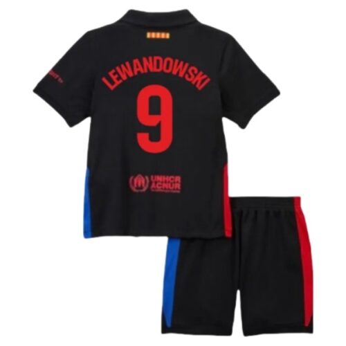 FC Barcelona Lewandowski 9 Barn Borte Draktsett Fotball 2024 25