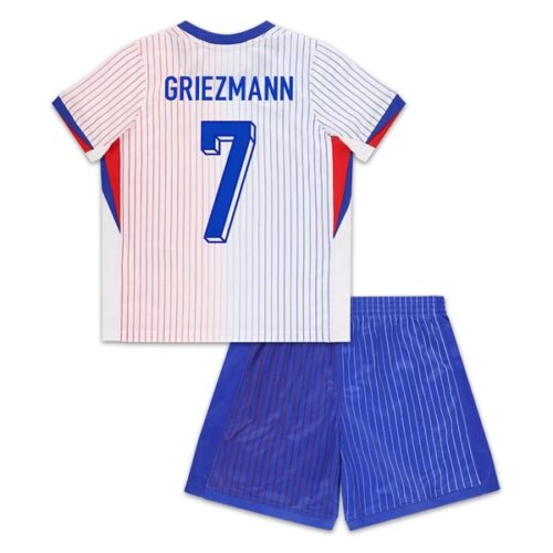 Frankrike Griezmann 7 Barn Borte Draktsett 2024 Fotballdrakter