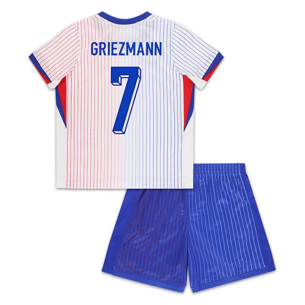 Frankrike Griezmann 7 Barn Borte Draktsett 2024 Fotballdrakter