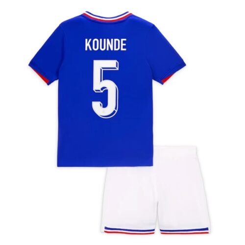 Frankrike Kounde 5 Barn Hjemme Draktsett 2024 Fotballdrakter