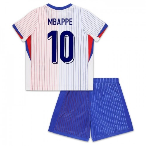 Frankrike Mbappé 10 Barn Borte Draktsett 2024 Fotballdrakter