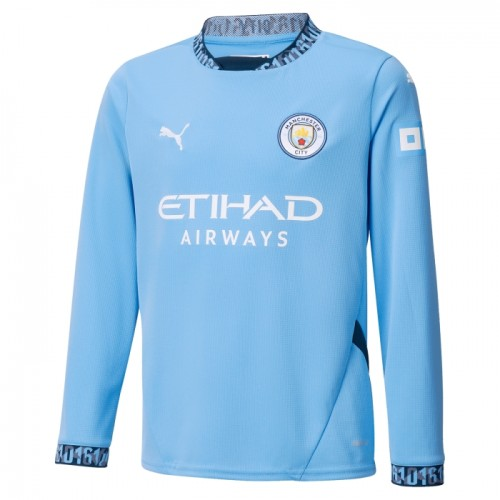Manchester City Hjemmedrakt – Langermet 2024-25 Fotballdrakter