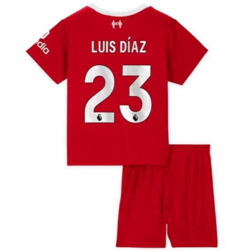Liverpool Luis Diaz 23 Barn Hjemme Draktsett 2023 2024 Fotballdrakter