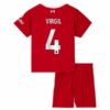 Liverpool Virgil van Dijk 4 Barn Hjemme Draktsett 2023 2024 Fotballdrakter