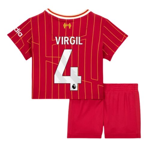 Liverpool Virgil van Dijk 4 Barn Hjemme Draktsett Fotball 2024 25