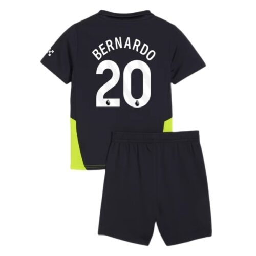 Manchester City Bernardo 20 Barn Borte Draktsett 2024 2025 Fotballdrakter