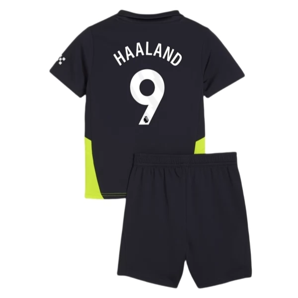 Manchester City Erling Haaland 9 Barn Borte Draktsett 2024 2025 Fotballdrakter