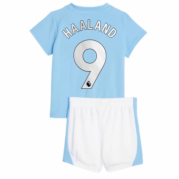 Manchester City Erling Haaland 9 Barn Hjemme Draktsett 2023 2024 Fotballdrakter