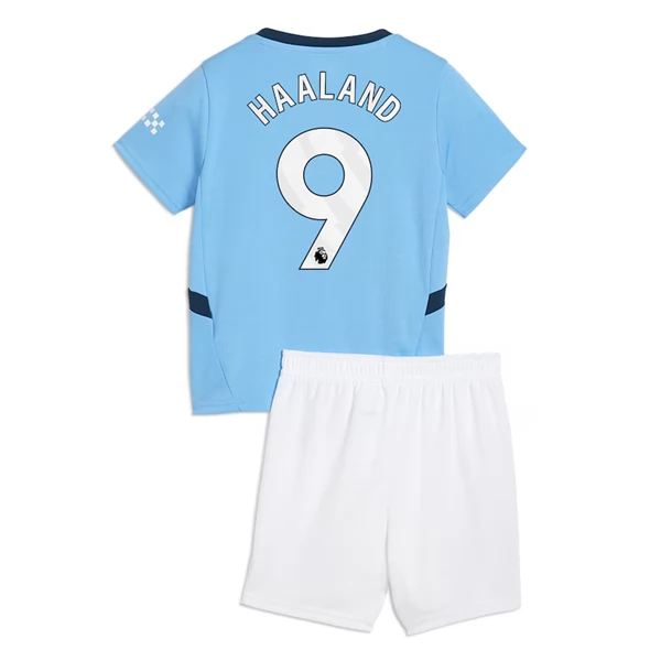 Manchester City Erling Haaland 9 Barn Hjemme Draktsett 2024 2025 Fotballdrakter