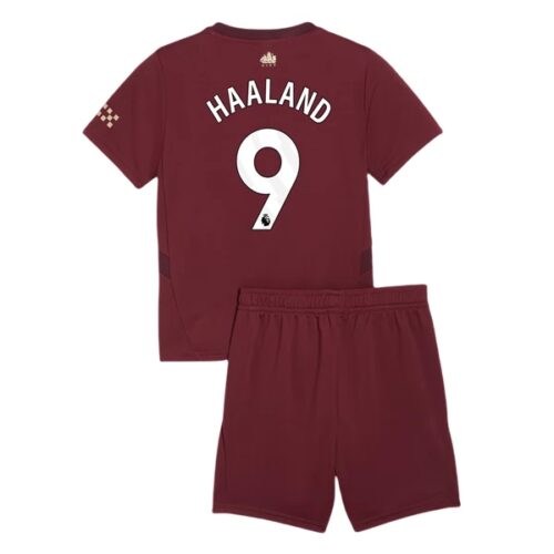 Manchester City Erling Haaland 9 Barn Tredje Draktsett 2024 2025 Fotballdrakter