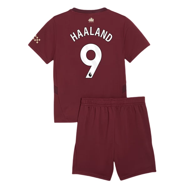 Manchester City Erling Haaland 9 Barn Tredje Draktsett 2024 2025 Fotballdrakter