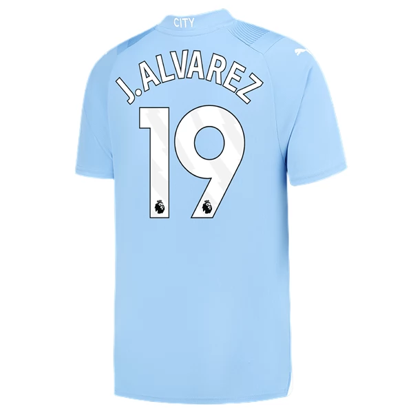 Manchester City J. Alvarez 19 Hjemmedrakt 2023-24 Fotballdrakter