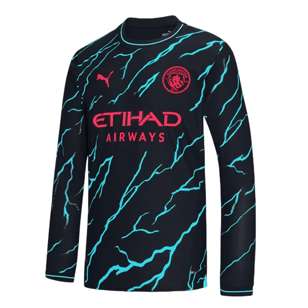 Manchester City Langermet Tredjedrakt 2023-24 Fotballdrakter