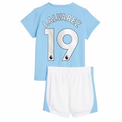 Manchester City J Alvarez 19 Barn Hjemme Draktsett 2023 2024 Fotballdrakter