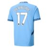 Manchester City Kevin De Bruyne 17 Hjemmedrakt 2024 25 Fotballdrakter