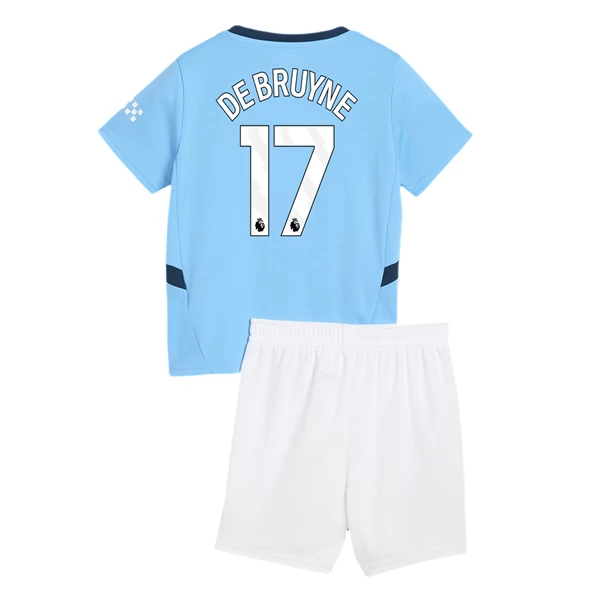 Manchester City Kevin De Bruyne 17 Barn Hjemme Draktsett 2024 2025 Fotballdrakter