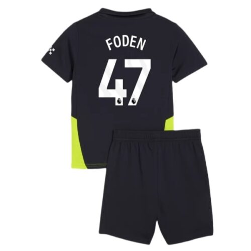 Manchester City Phil Foden 47 Barn Borte Draktsett 2024 2025 Fotballdrakter