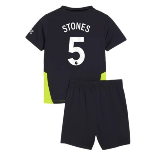 Manchester City Stones 5 Barn Borte Draktsett 2024 2025 Fotballdrakter
