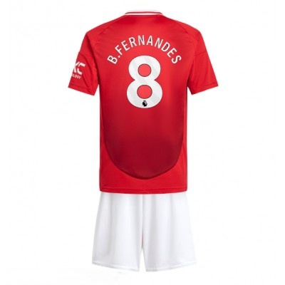 Manchester United B.Fernandes 8 Barn Hjemme Draktsett 2024-25 Fotballdrakter