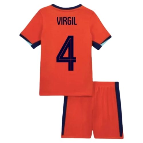 Nederland Virgil van Dijk 4 Barn Hjemme Draktsett Fotball 2024