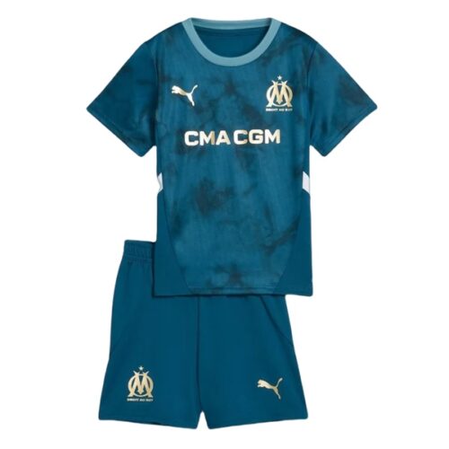 Olympique Marseille Barn Borte Draktsett 2024 2025 Fotballdrakter