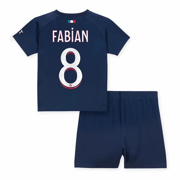 Paris Saint Germain PSG Fabian 8 Barn Hjemme Draktsett 2023 2024 Fotballdrakter