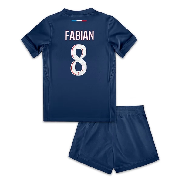 Paris Saint Germain PSG Fabian 8 Barn Hjemme Draktsett 2024 2025 Fotballdrakter