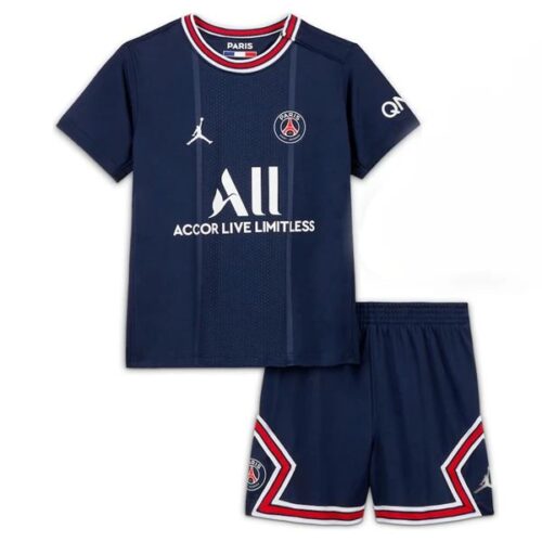 Paris Saint Germain PSG Barn Hjemme Draktsett 2021 22 Fotballdrakter