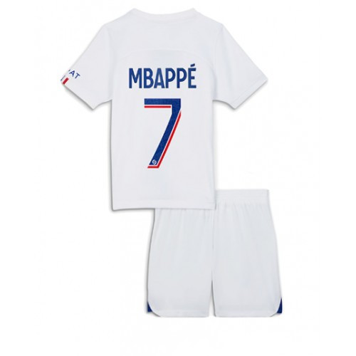 Paris Saint Germain PSG Kylian Mbappé 7 Barn Tredje Draktsett 2022 2023 Fotballdrakter