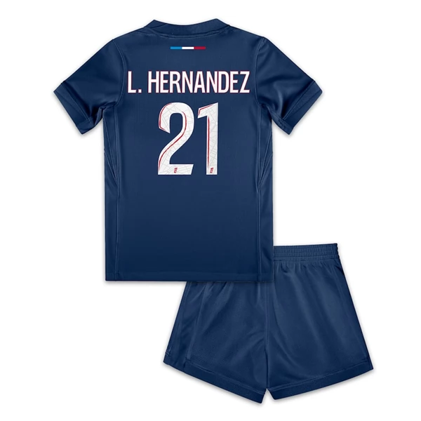 Paris Saint Germain PSG L.Hernandez 21 Barn Hjemme Draktsett 2024-25 Fotballdrakter