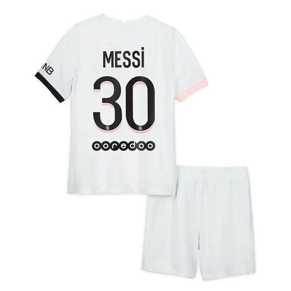Paris Saint Germain PSG Lionel Messi 30 Barn Borte Draktsett 2021-22 Fotballdrakter