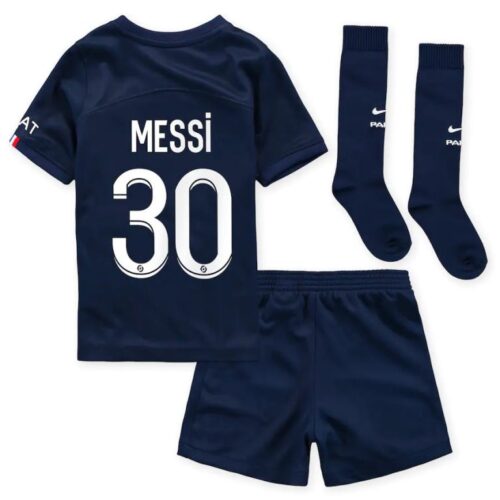 Paris Saint Germain PSG Lionel Messi 30 Barn Hjemme Draktsett 2022 23 Fotballdrakter