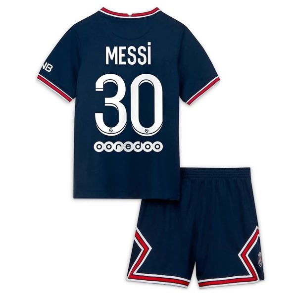 Paris Saint Germain PSG Lionel Messi 30 Barn Hjemme Draktsett 2021-22 Fotballdrakter