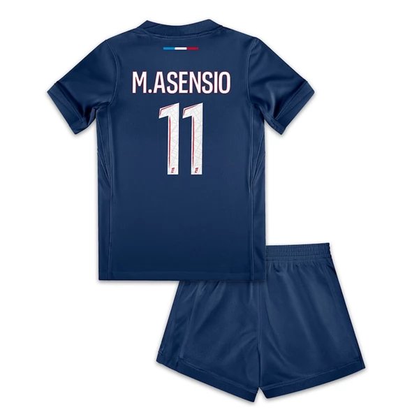 Paris Saint Germain PSG M.Asensio 11 Barn Hjemme Draktsett 2024-25 Fotballdrakter