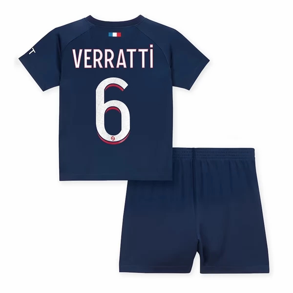 Paris Saint Germain PSG Marco Verratti 6 Barn Hjemme Draktsett 2023 2024 Fotballdrakter
