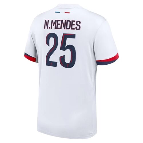 Paris Saint Germain PSG NMendes 25 Bortedrakt 2024 25 Fotballdrakter