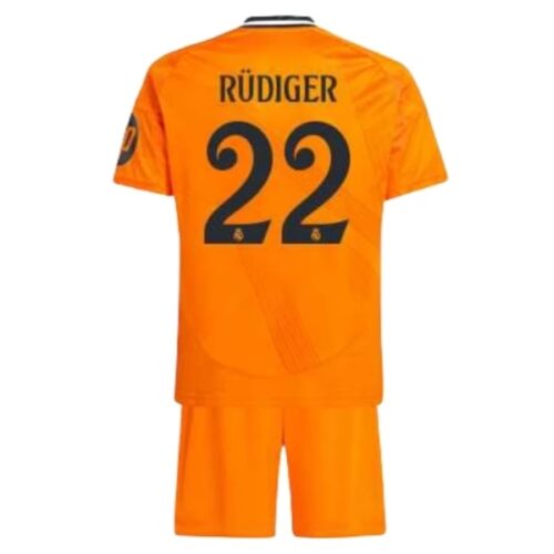 Real Madrid Antonio Rüdiger 22 Barn Borte Draktsett 2024 2025 Fotballdrakter