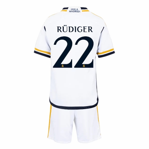 Real Madrid Antonio Rüdiger 22 Barn Hjemme Draktsett 2023 2024 Fotballdrakter