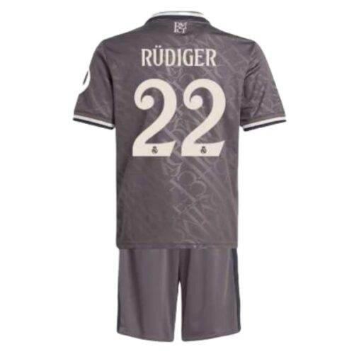 Real Madrid Antonio Rüdiger 22 Barn Tredje Draktsett 2024 2025 Fotballdrakter